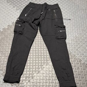 Men's Black Cargo Pants by hyper denim